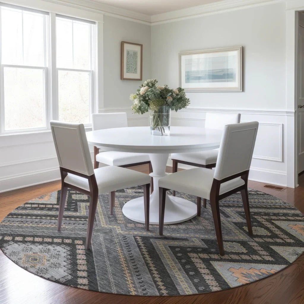 LOOMLAN Rugs Solene Gray Washable Indoor-Outdoor Rug