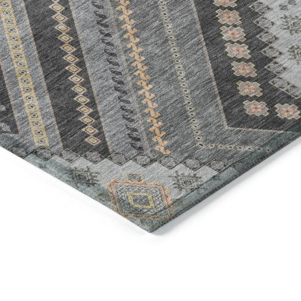 LOOMLAN Rugs Solene Gray Washable Indoor-Outdoor Rug