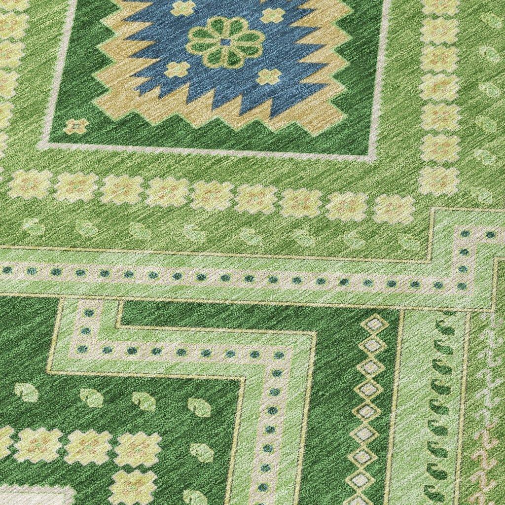 LOOMLAN Rugs Solene Green Washable Indoor-Outdoor Rug