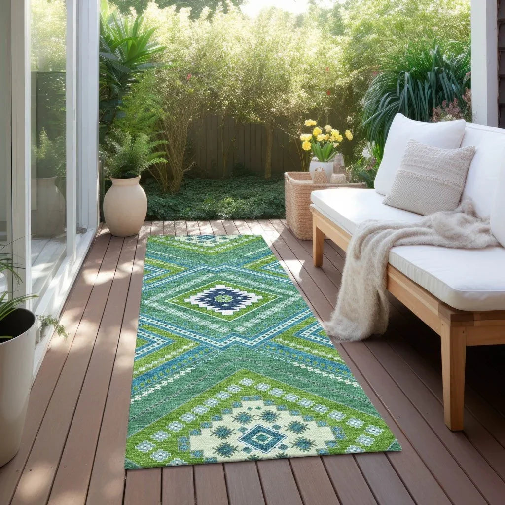 LOOMLAN Rugs Solene Lime Washable Indoor-Outdoor Rug