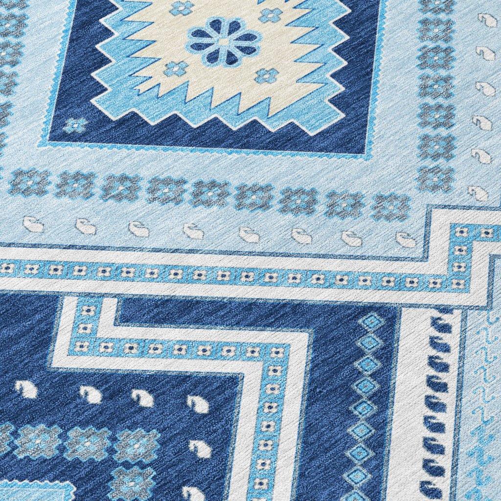 LOOMLAN Rugs Solene Navy Washable Indoor-Outdoor Rug