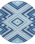LOOMLAN Rugs Solene Navy Washable Indoor-Outdoor Rug