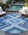 LOOMLAN Rugs Solene Navy Washable Indoor-Outdoor Rug