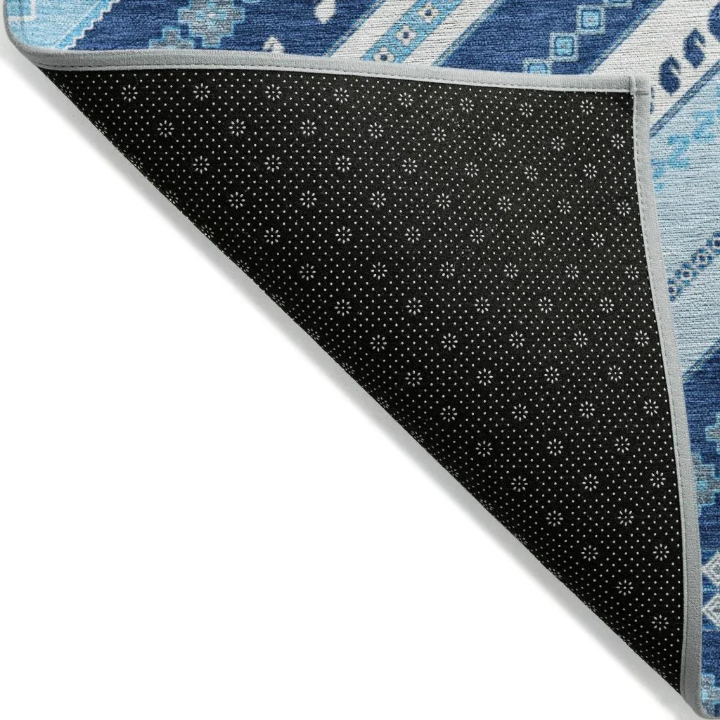 LOOMLAN Rugs Solene Navy Washable Indoor-Outdoor Rug