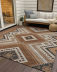 LOOMLAN Rugs Solene Orange Washable Indoor-Outdoor Rug