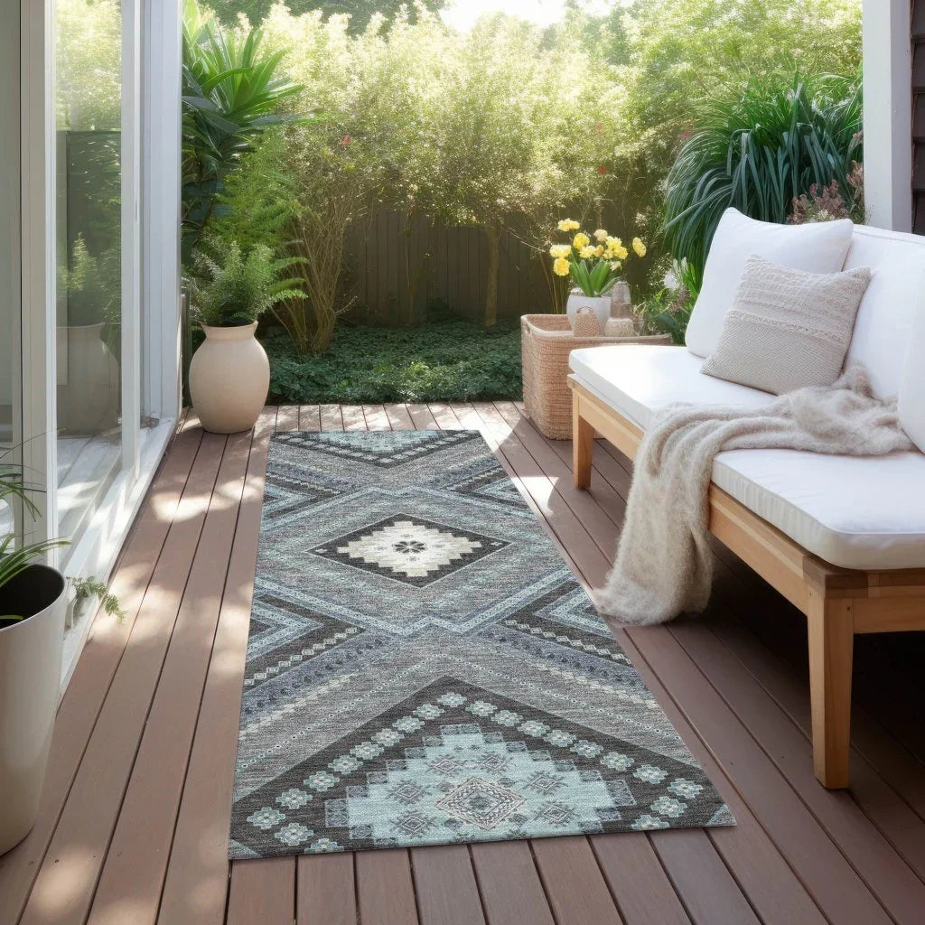 LOOMLAN Rugs Solene Pewter Washable Indoor-Outdoor Rug