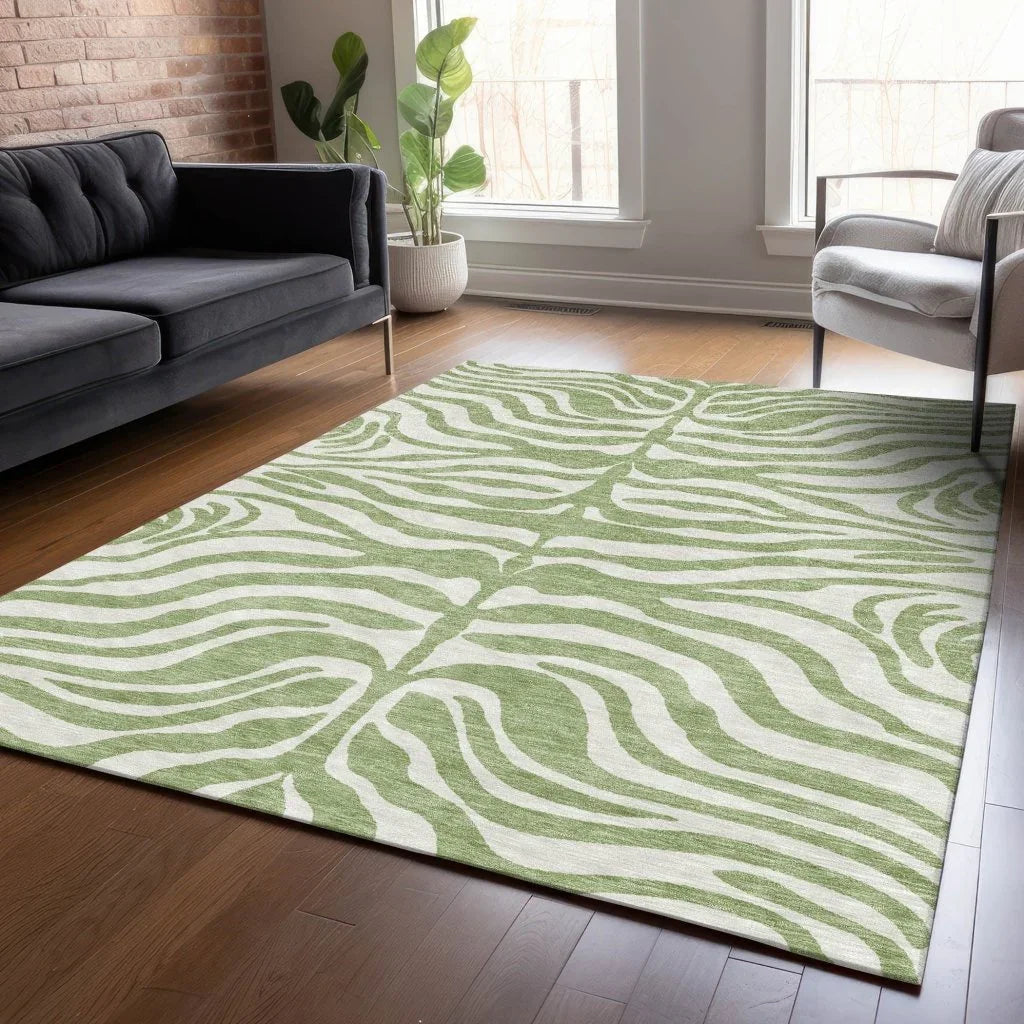 LOOMLAN Rugs Solstice Aloe Washable Indoor-Outdoor Rug