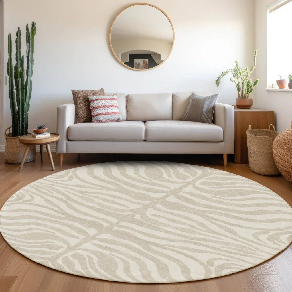 LOOMLAN Rugs Solstice Beige Washable Indoor-Outdoor Rug