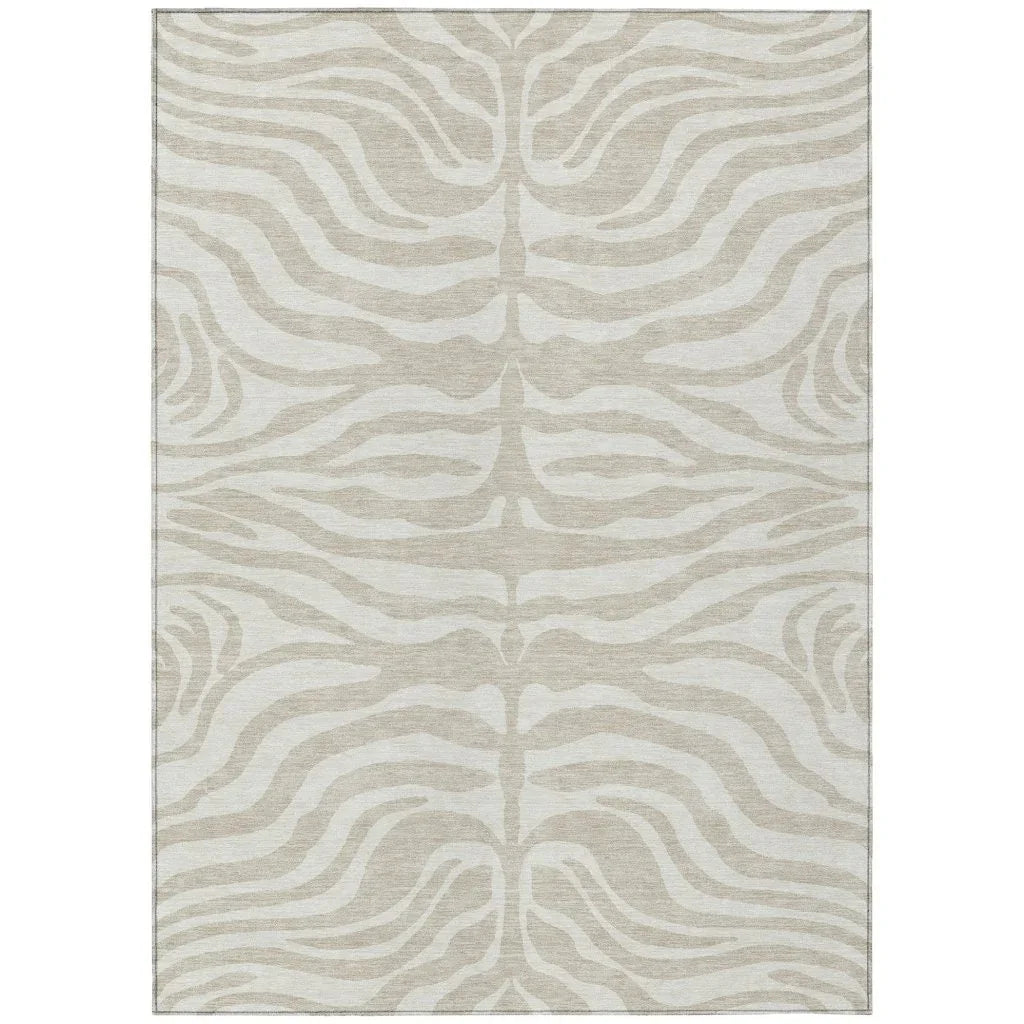 LOOMLAN Rugs Solstice Beige Washable Indoor-Outdoor Rug