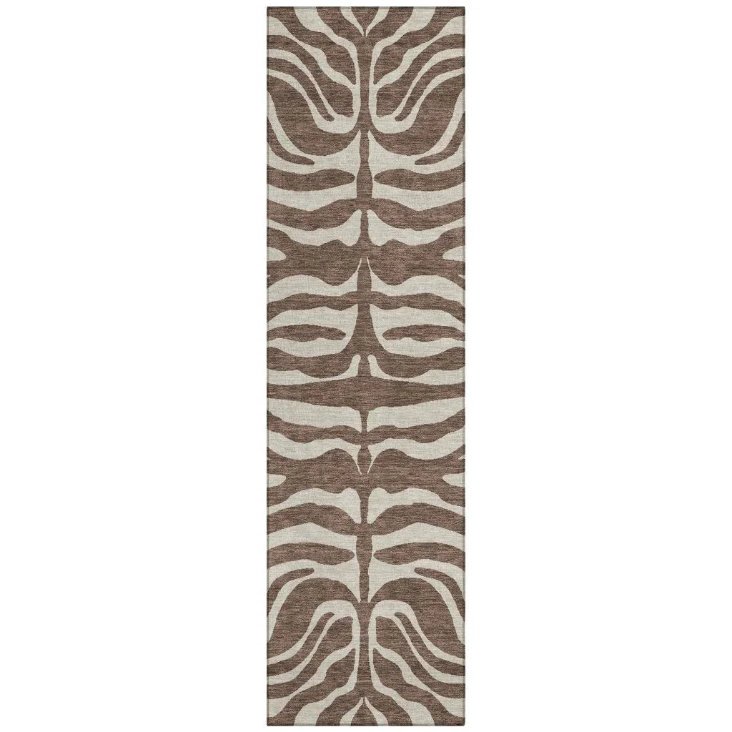 LOOMLAN Rugs Solstice Brown Washable Indoor-Outdoor Rug