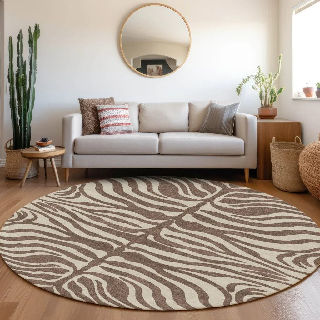 LOOMLAN Rugs Solstice Brown Washable Indoor-Outdoor Rug