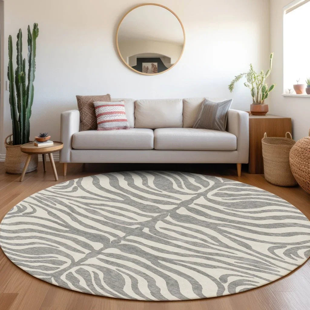 LOOMLAN Rugs Solstice Gray Washable Indoor-Outdoor Rug