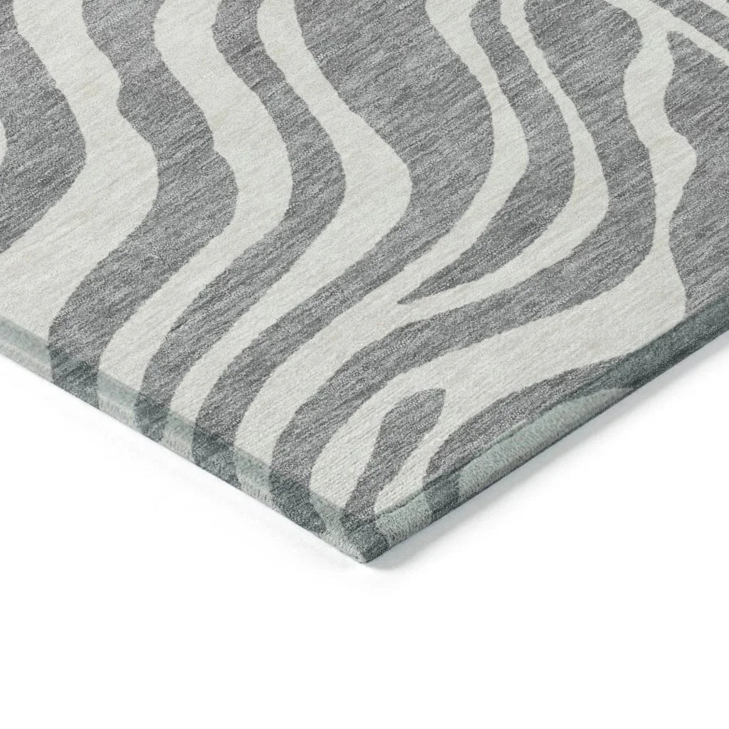 LOOMLAN Rugs Solstice Gray Washable Indoor-Outdoor Rug