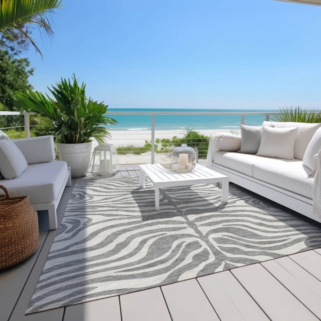 LOOMLAN Rugs Solstice Gray Washable Indoor-Outdoor Rug