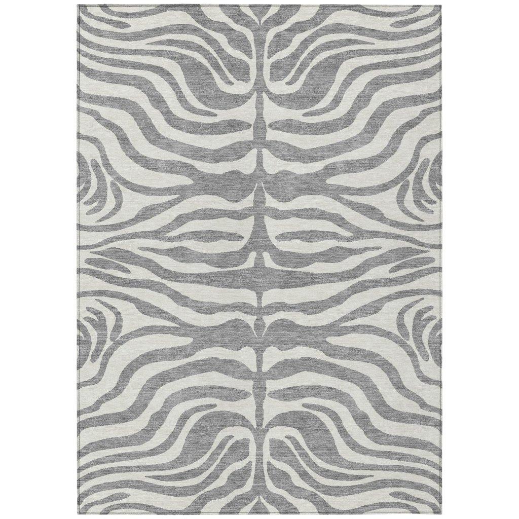 LOOMLAN Rugs Solstice Gray Washable Indoor-Outdoor Rug