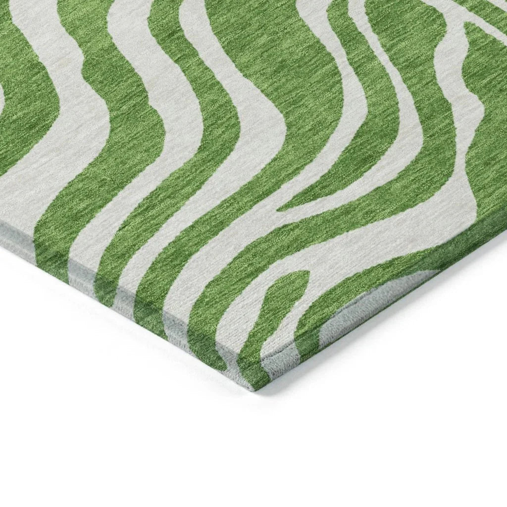 LOOMLAN Rugs Solstice Green Washable Indoor-Outdoor Rug