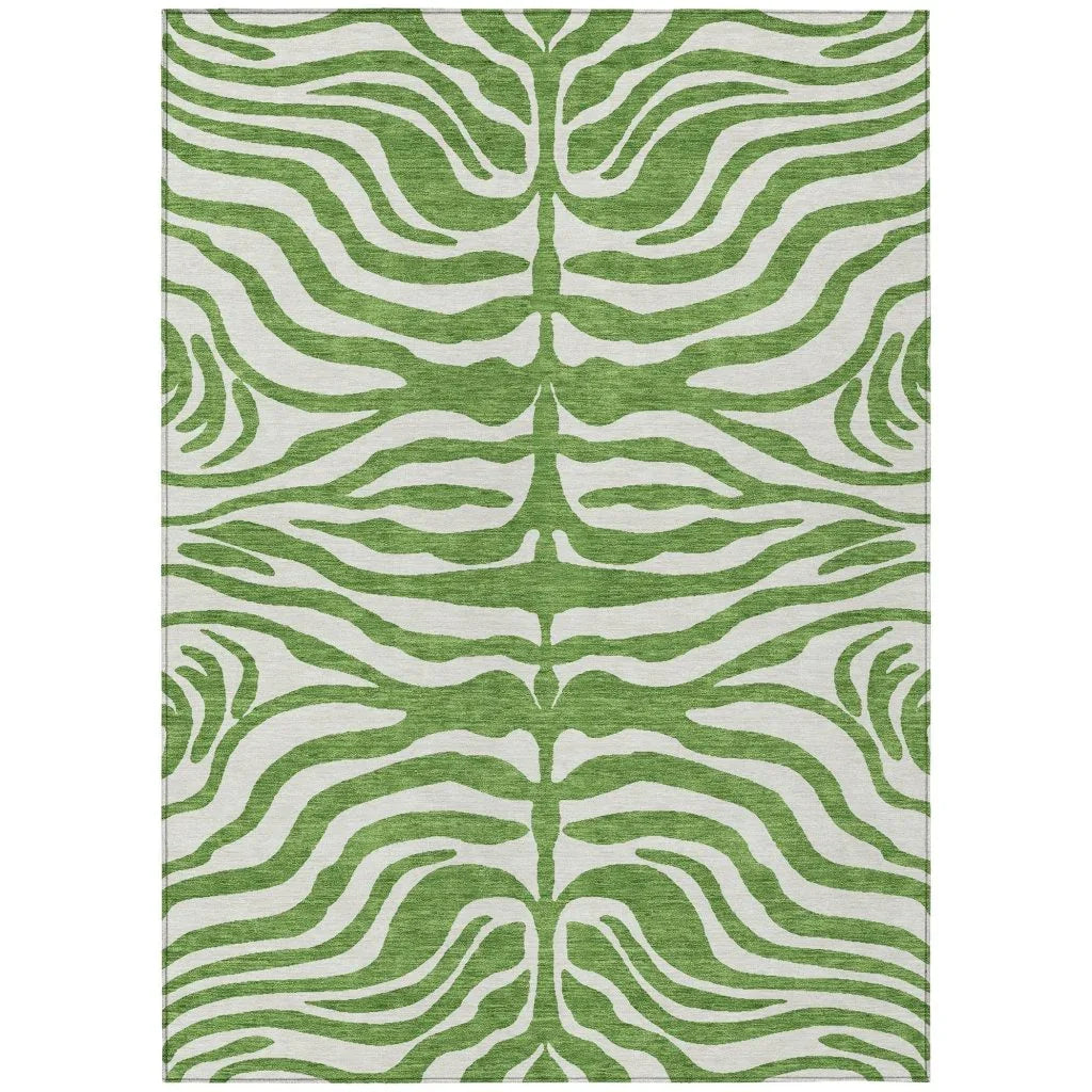 LOOMLAN Rugs Solstice Green Washable Indoor-Outdoor Rug