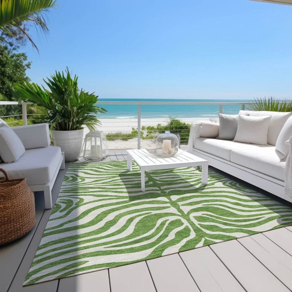 LOOMLAN Rugs Solstice Green Washable Indoor-Outdoor Rug