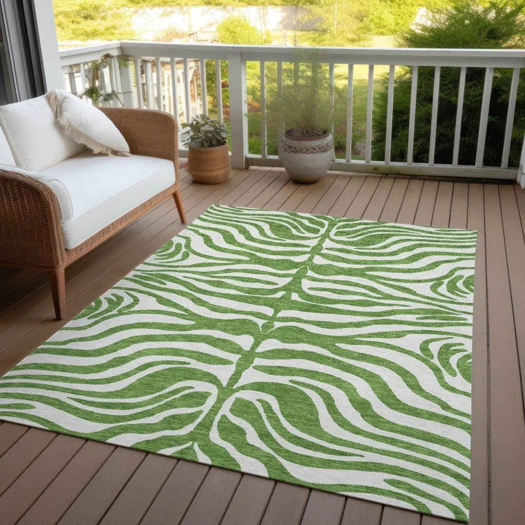 LOOMLAN Rugs Solstice Green Washable Indoor-Outdoor Rug