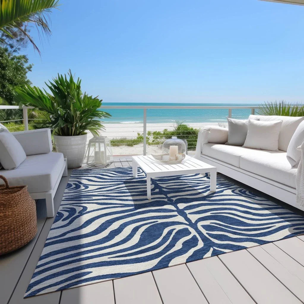 LOOMLAN Rugs Solstice Navy Washable Indoor-Outdoor Rug