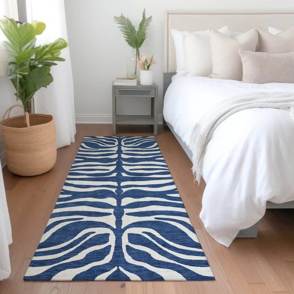 LOOMLAN Rugs Solstice Navy Washable Indoor-Outdoor Rug