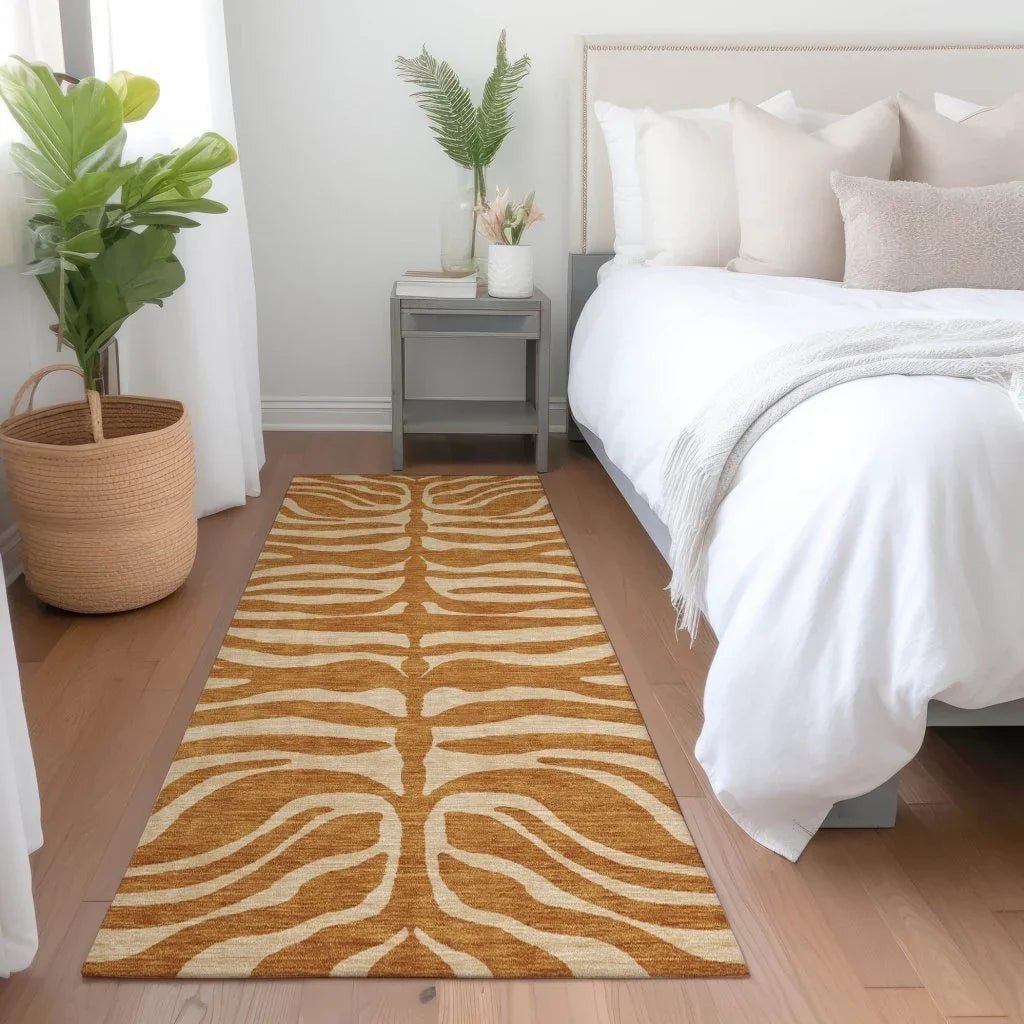 LOOMLAN Rugs Solstice Orange Washable Indoor-Outdoor Rug