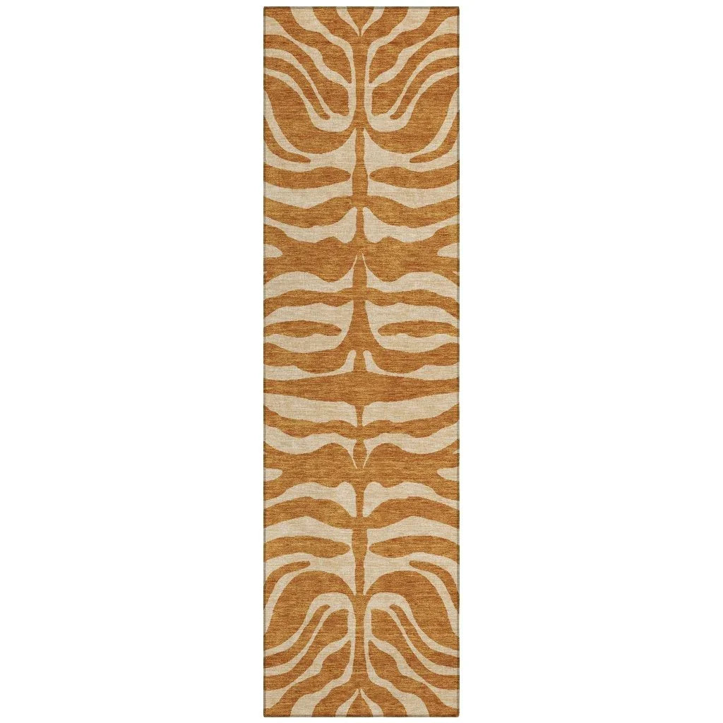 LOOMLAN Rugs Solstice Orange Washable Indoor-Outdoor Rug