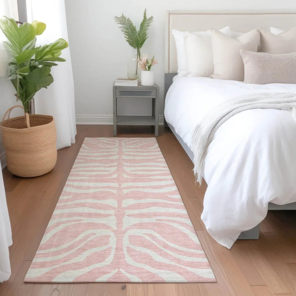 LOOMLAN Rugs Solstice Pink Washable Indoor-Outdoor Rug