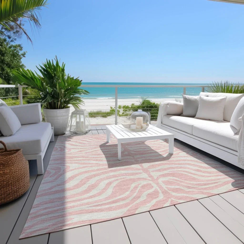 LOOMLAN Rugs Solstice Pink Washable Indoor-Outdoor Rug