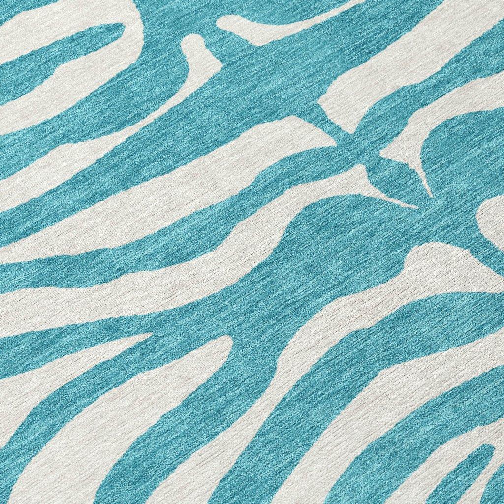LOOMLAN Rugs Solstice Teal Washable Indoor-Outdoor Rug
