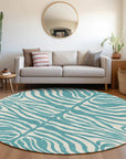 LOOMLAN Rugs Solstice Teal Washable Indoor-Outdoor Rug