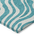 LOOMLAN Rugs Solstice Teal Washable Indoor-Outdoor Rug