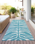 LOOMLAN Rugs Solstice Teal Washable Indoor-Outdoor Rug