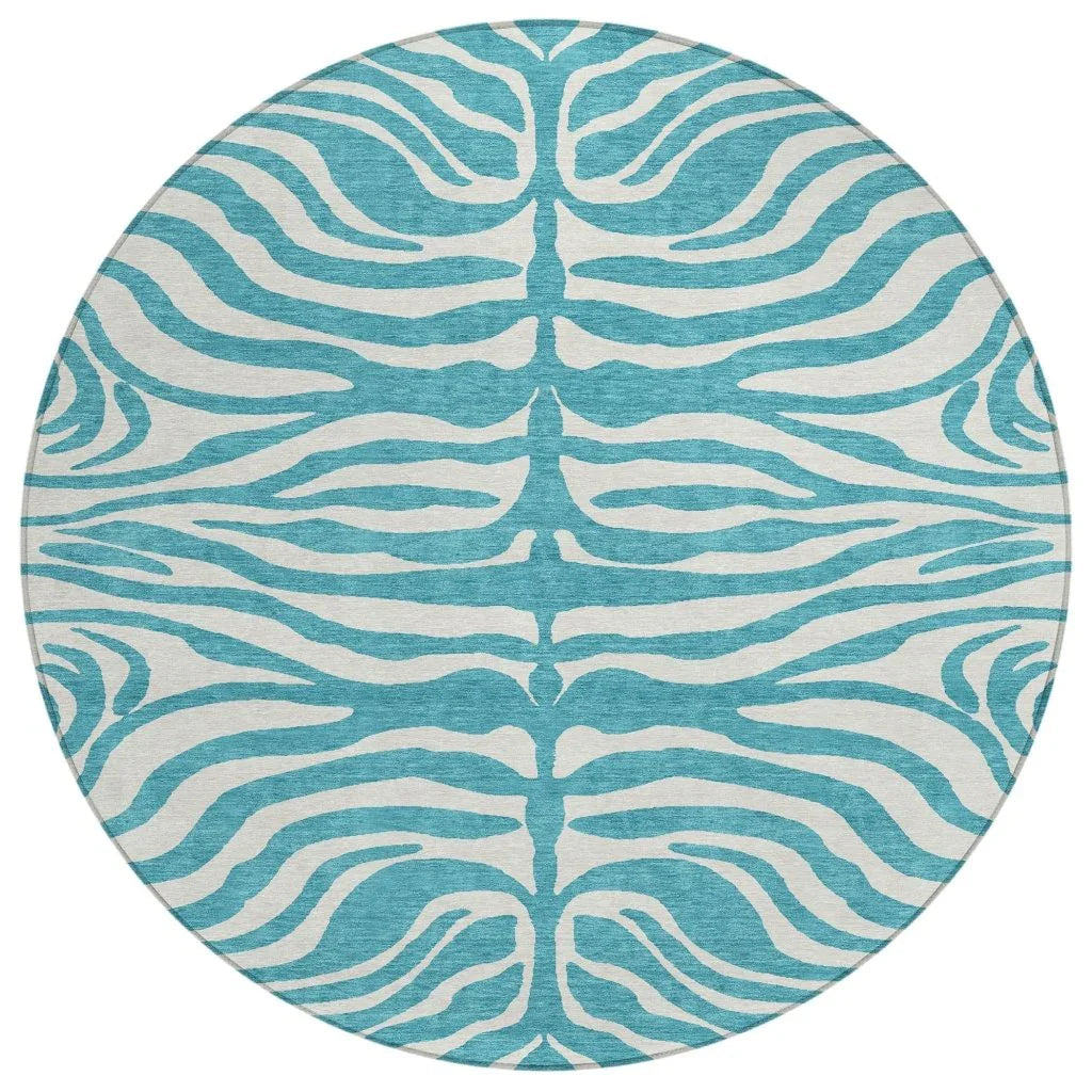 LOOMLAN Rugs Solstice Teal Washable Indoor-Outdoor Rug