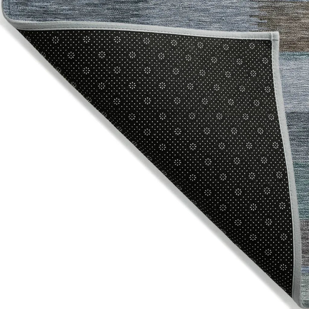 LOOMLAN Rugs Solvia Blue Washable Indoor-Outdoor Rug