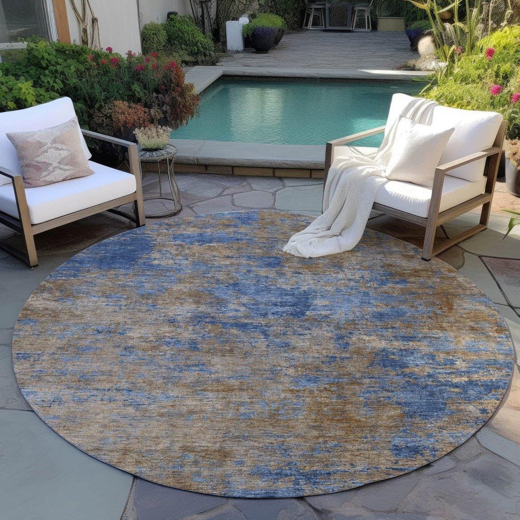 LOOMLAN Rugs Sonata Blue Washable Indoor-Outdoor Rug