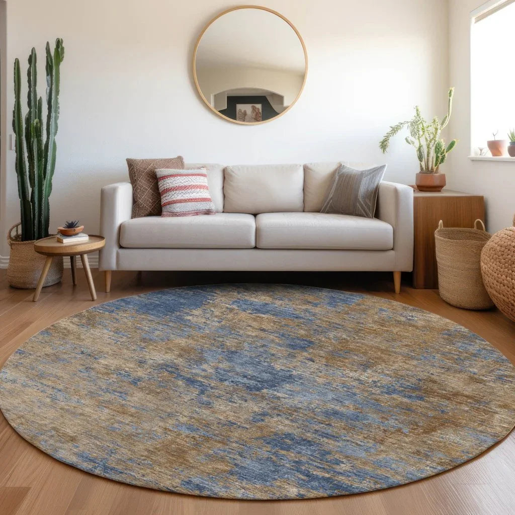 LOOMLAN Rugs Sonata Blue Washable Indoor-Outdoor Rug