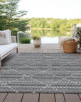 LOOMLAN Rugs Sonatia Gray Washable Indoor-Outdoor Rug