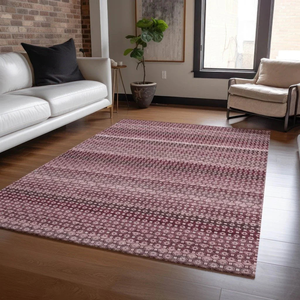 LOOMLAN Rugs Sonava Red Washable Indoor-Outdoor Rug