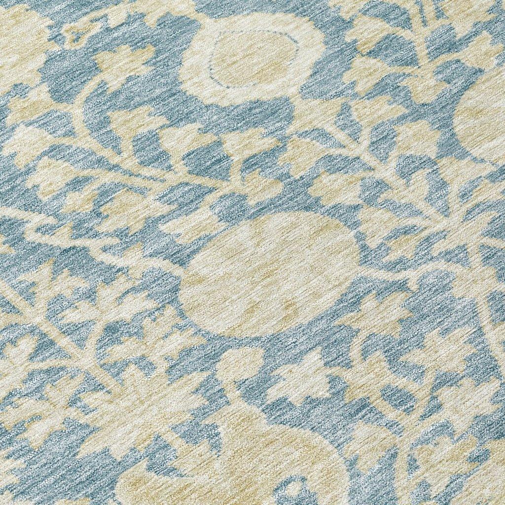 LOOMLAN Rugs Sonnet Blue Washable Indoor-Outdoor Rug