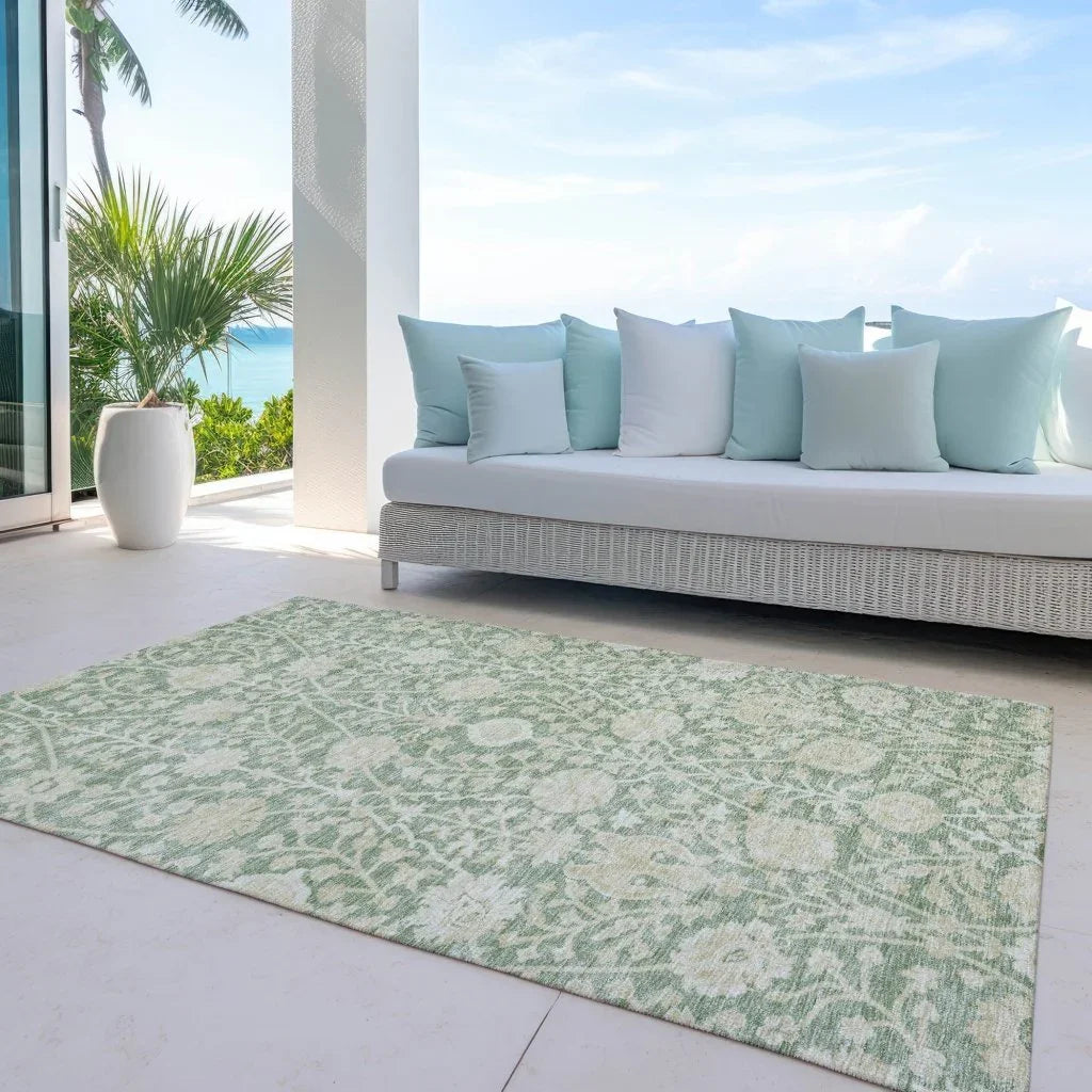 LOOMLAN Rugs Sonnet Green Washable Indoor-Outdoor Rug