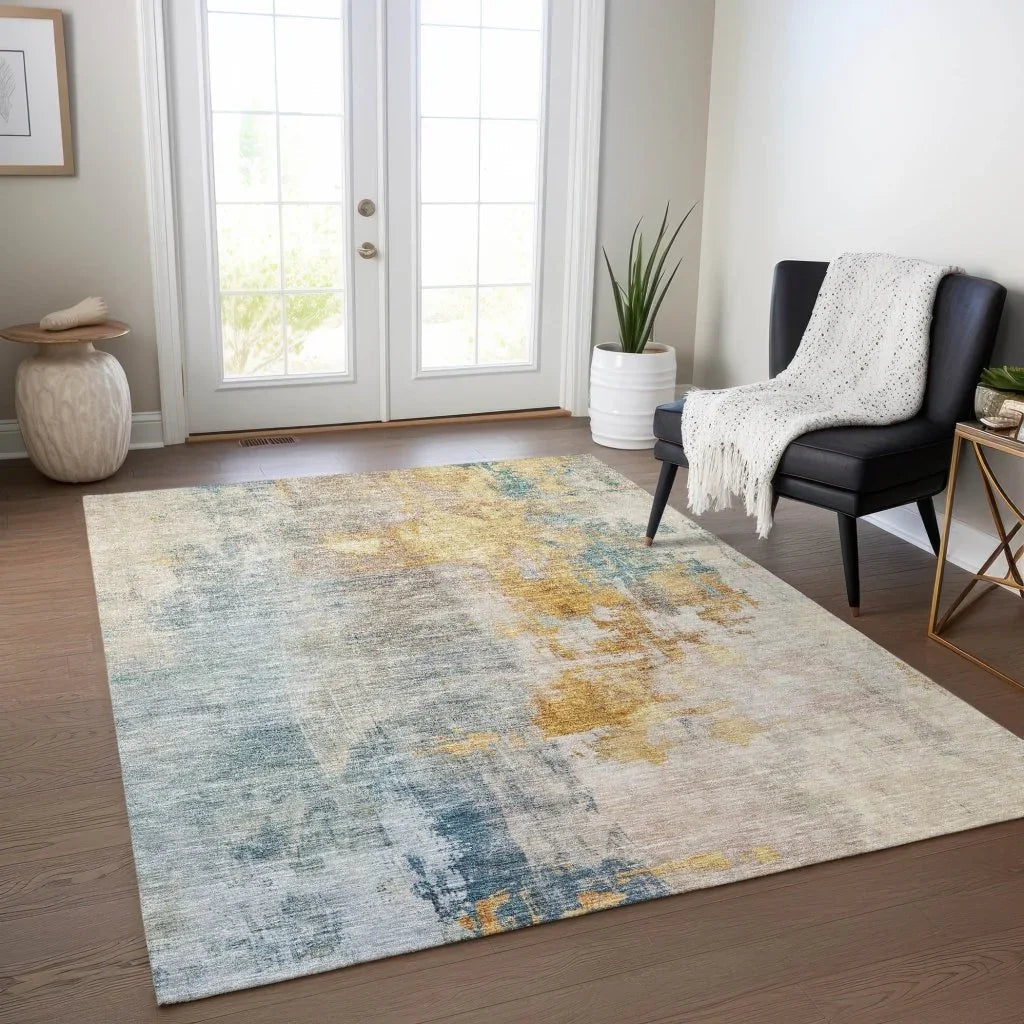 LOOMLAN Rugs Soraya Ivory Washable Indoor-Outdoor Rug