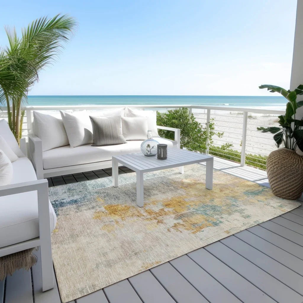 LOOMLAN Rugs Soraya Ivory Washable Indoor-Outdoor Rug