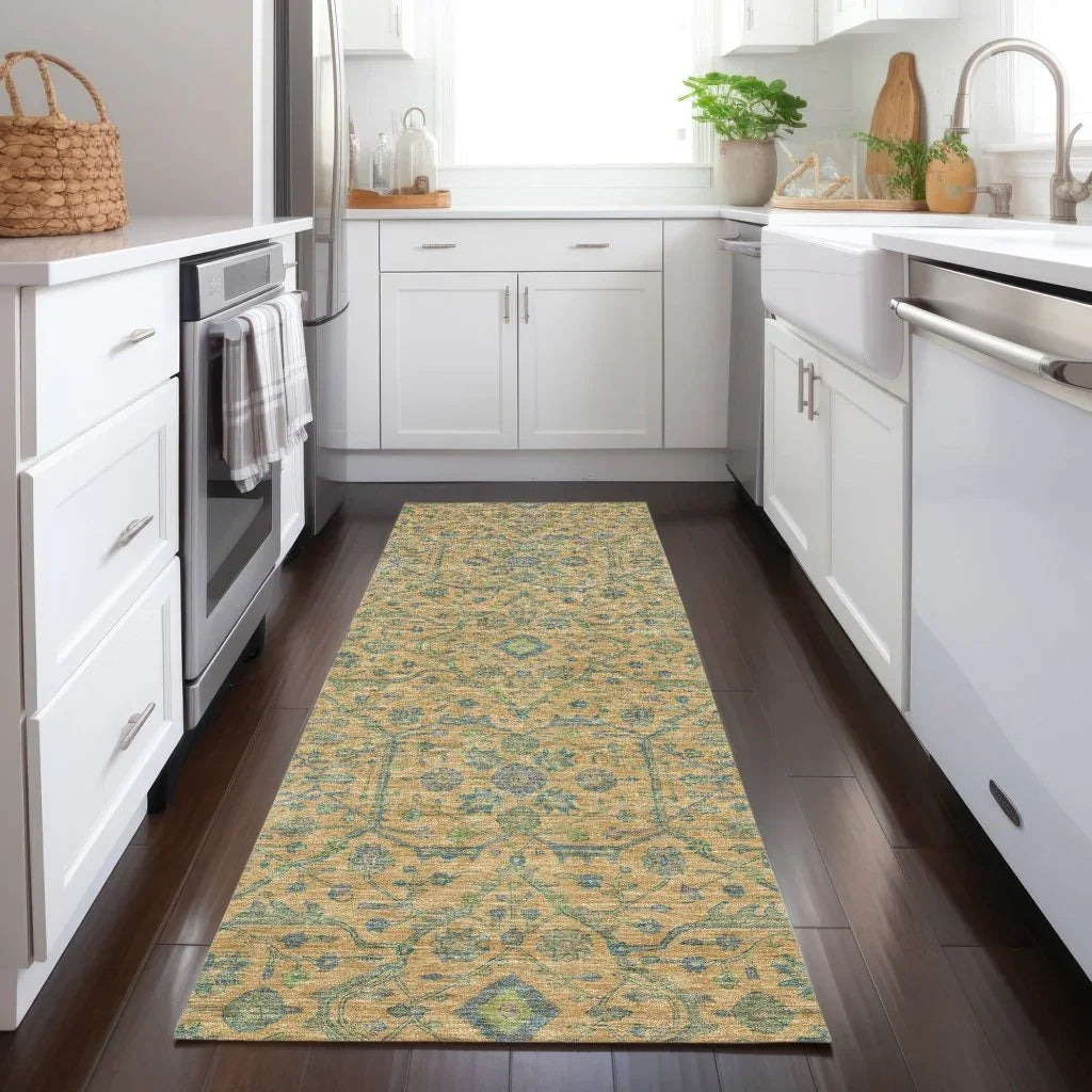 LOOMLAN Rugs Soren Orange Washable Indoor-Outdoor Rug