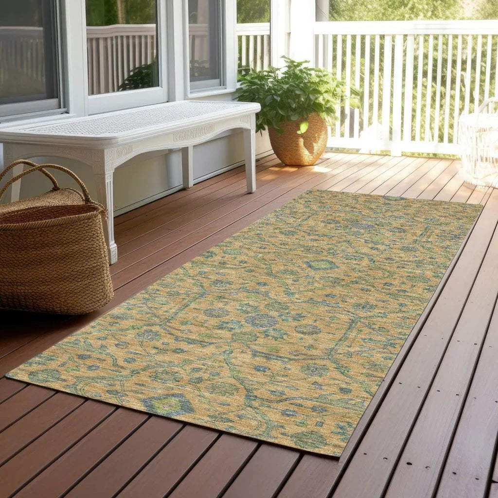 LOOMLAN Rugs Soren Orange Washable Indoor-Outdoor Rug