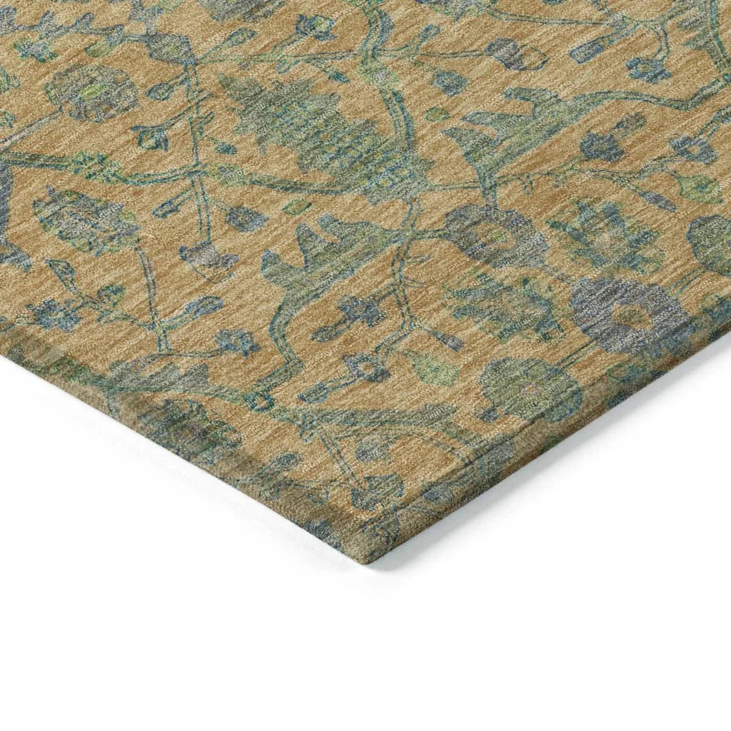 LOOMLAN Rugs Soren Orange Washable Indoor-Outdoor Rug
