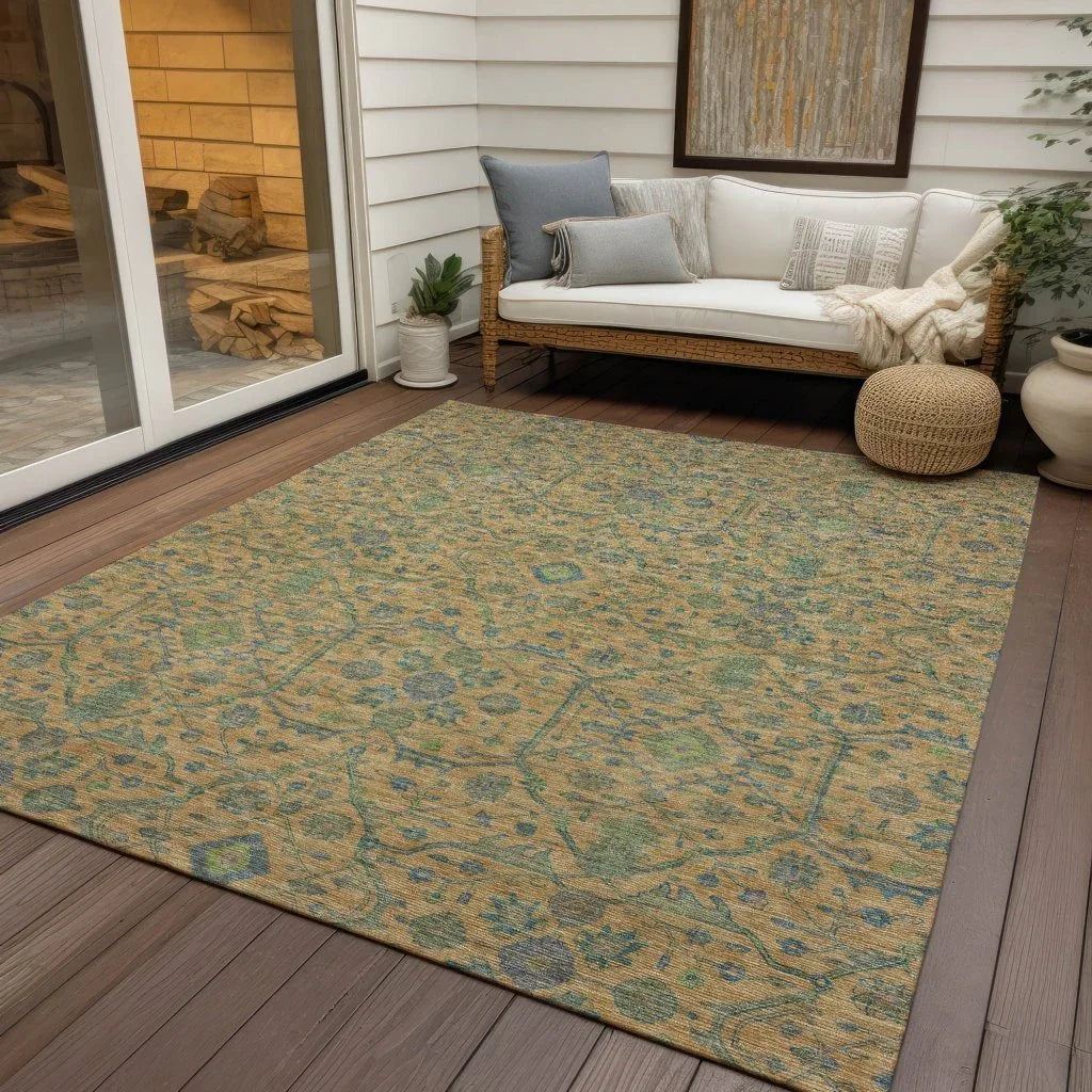 LOOMLAN Rugs Soren Orange Washable Indoor-Outdoor Rug
