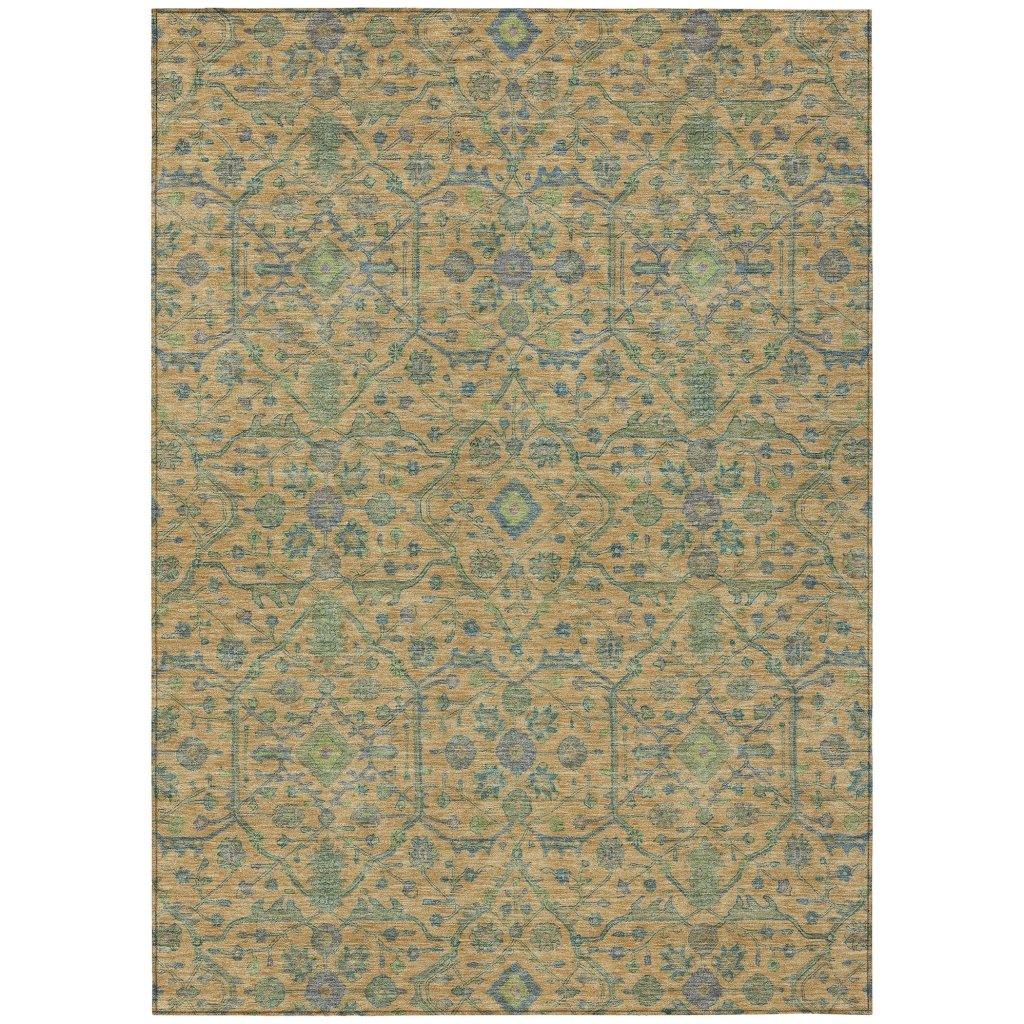 LOOMLAN Rugs Soren Orange Washable Indoor-Outdoor Rug