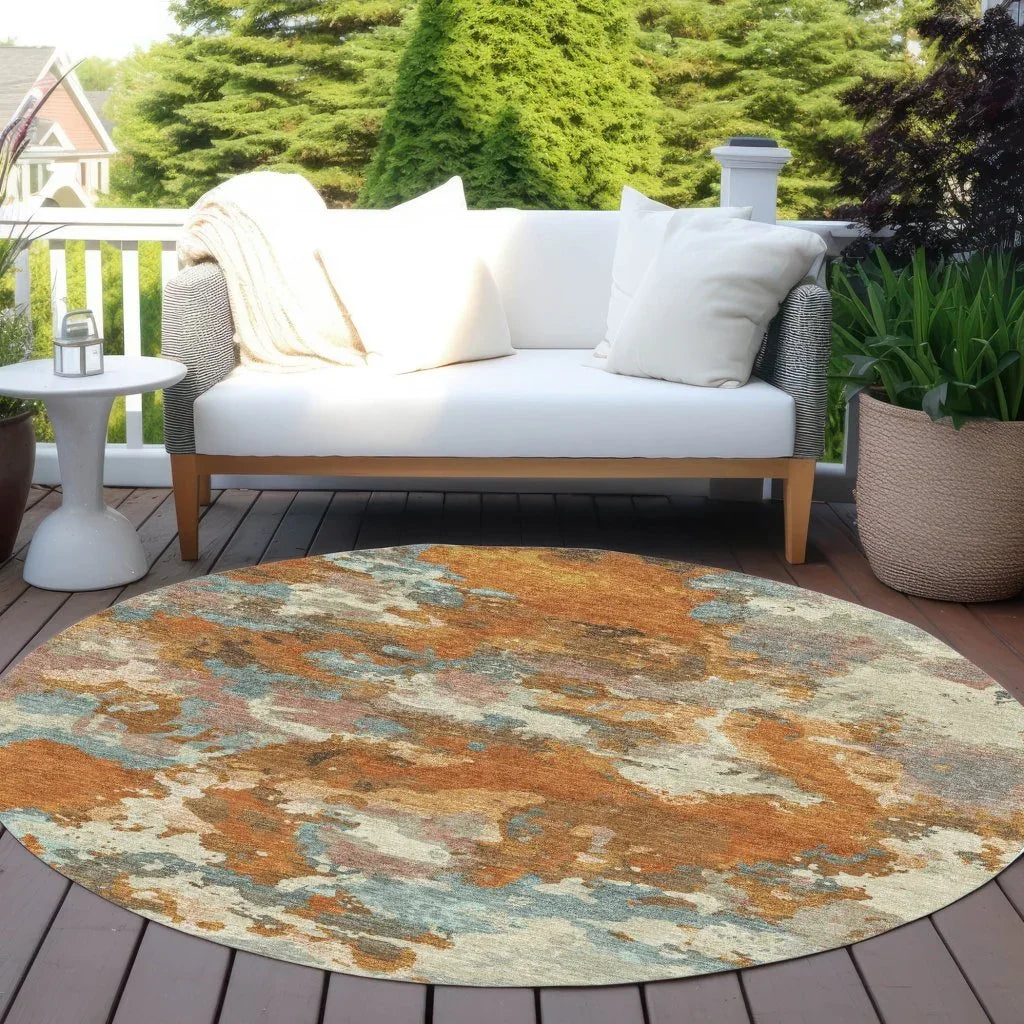 LOOMLAN Rugs Sorrin Orange Washable Indoor-Outdoor Rug
