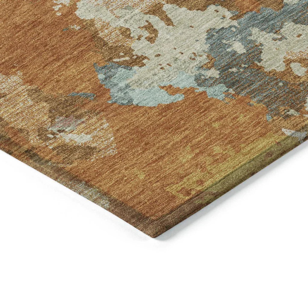 LOOMLAN Rugs Sorrin Orange Washable Indoor-Outdoor Rug